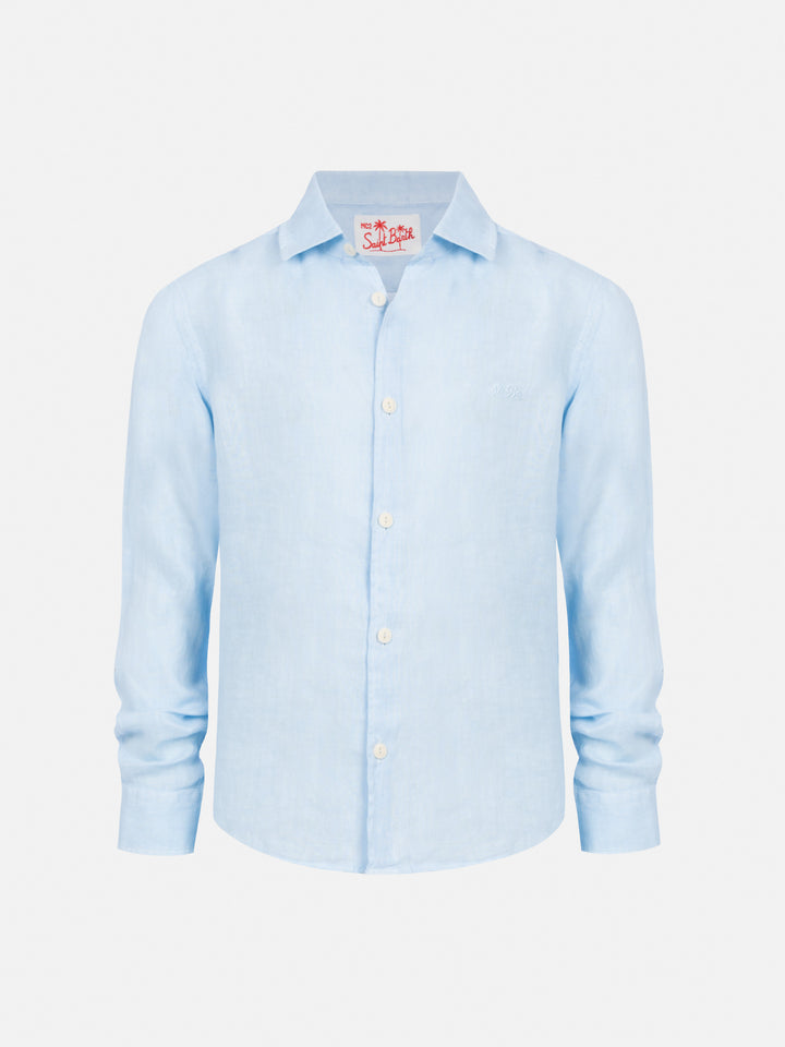 Agnes light blue linen shirt - MC2 Saint Barth