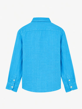 Camisa infantil de lino turquesa Agnes 