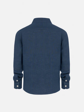 Agnes navy blue linen shirt - MC2 Saint Barth