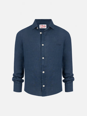 Agnes navy blue linen shirt - MC2 Saint Barth