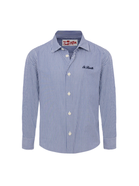 Agnes navy blue cotton shirt with Snoopy print | SNOOPY PEANUTS® SPECIAL EDITION - MC2 Saint Barth