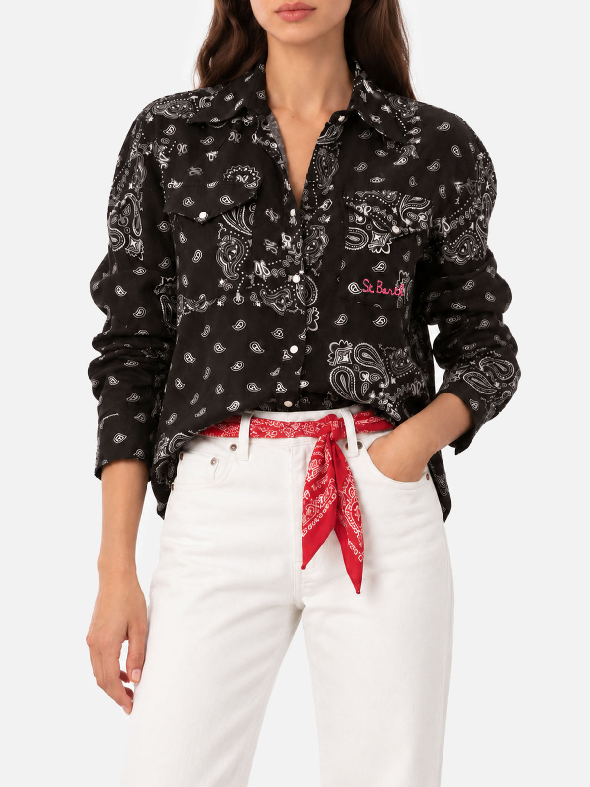 Camisa de lino negro Alodie Tex 