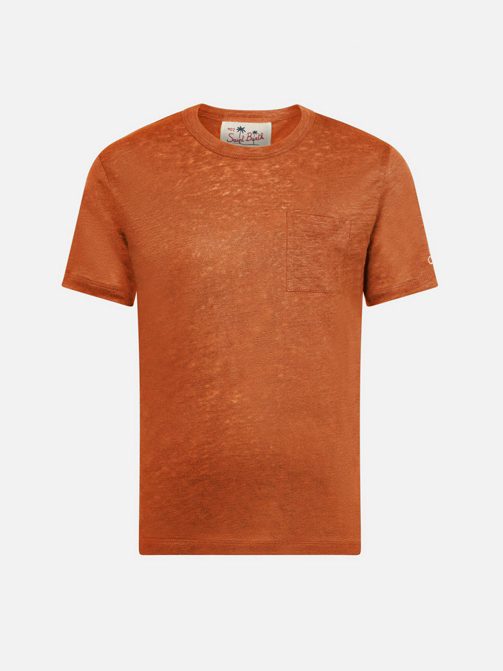 Orange linen jersey t-shirt Alex
