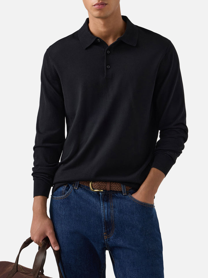 Polo Alfie en Merino noir 