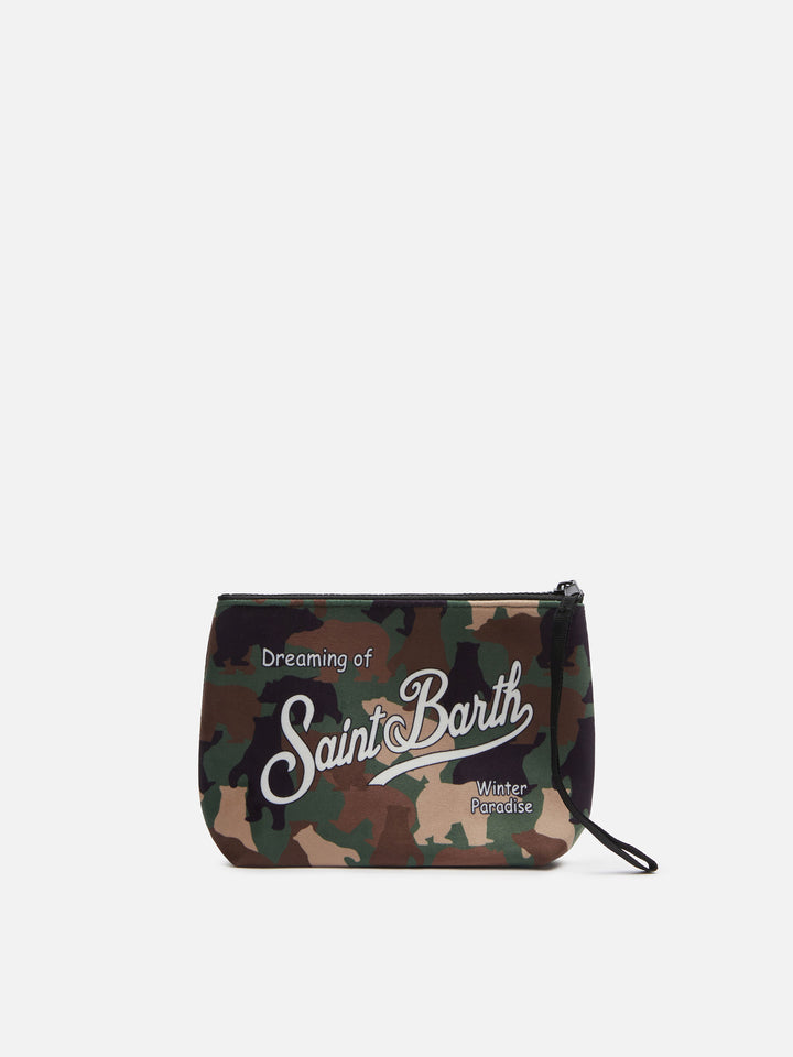Wooly pochette Aline with bear camouflage all over print - MC2 Saint Barth