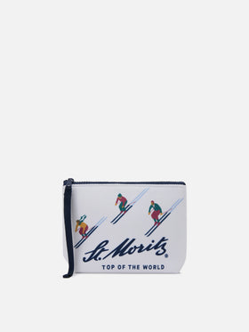 Aline Pouch in wool-effect fabric with St. Moritz print | ST. MORITZ TOP OF THE WORLD SPECIAL EDITION