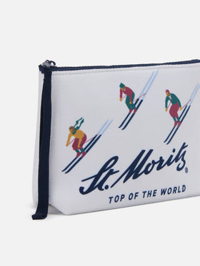 Aline Pouch in wool-effect fabric with St. Moritz print | ST. MORITZ TOP OF THE WORLD SPECIAL EDITION