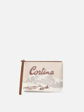 Aline pochette beige avec imprimé Cortina 