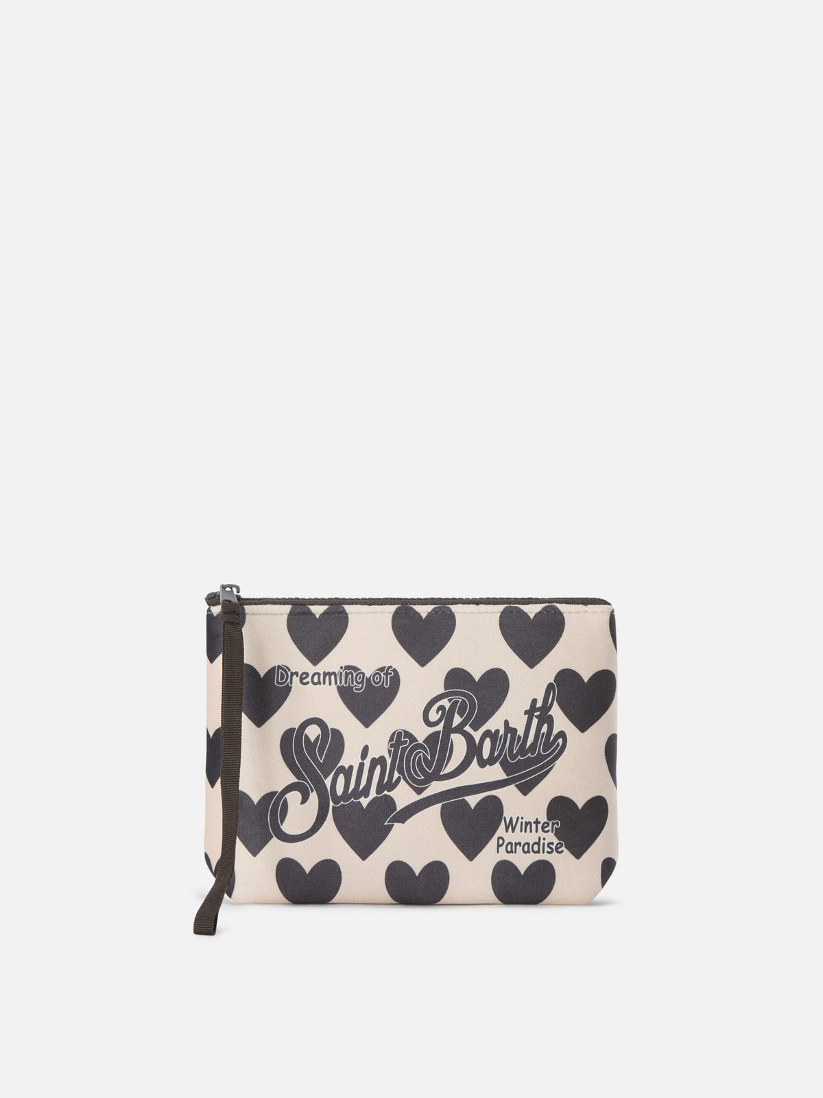 Pochette Aline beige con stampa cuori