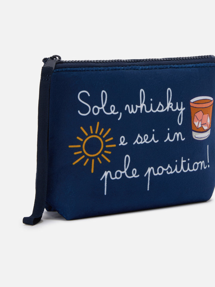 Pochette in lana Aline con stampa Sole, whisky... | VACANZE DI NATALE EDIZIONE SPECIALE