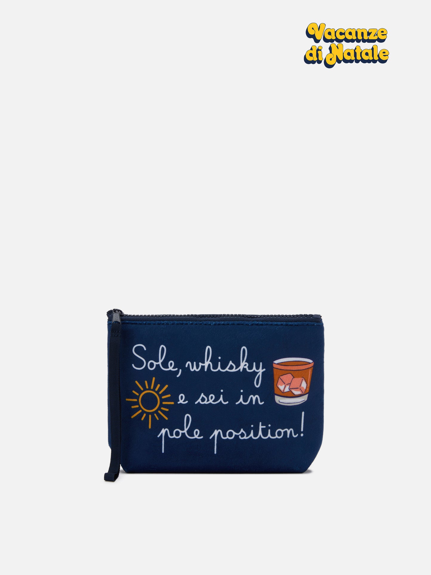 Wollige Pochette Aline mit Sole, Whisky...-Print | VACANZE DI NATALE SONDEREDITION