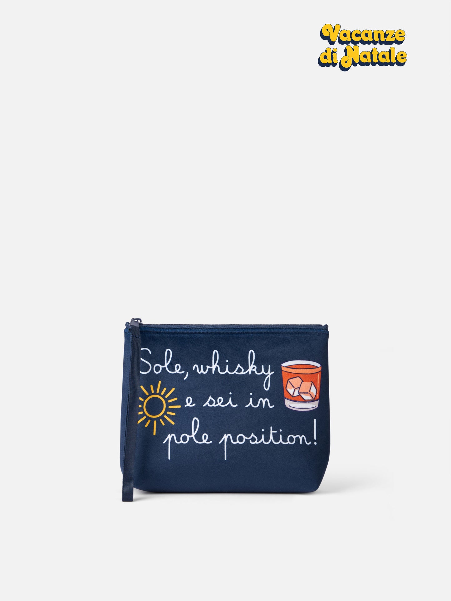 Wollige Pochette Aline mit Sole, Whisky...-Print | VACANZE DI NATALE SONDEREDITION