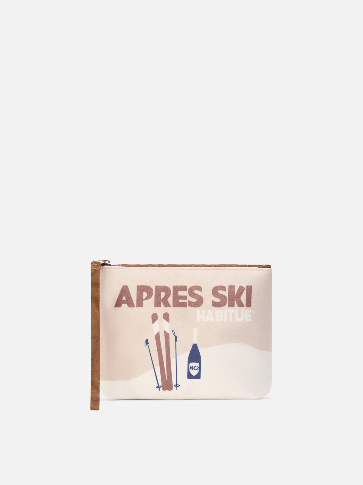 Beiger Aline pochette mit Après-Ski-Print 