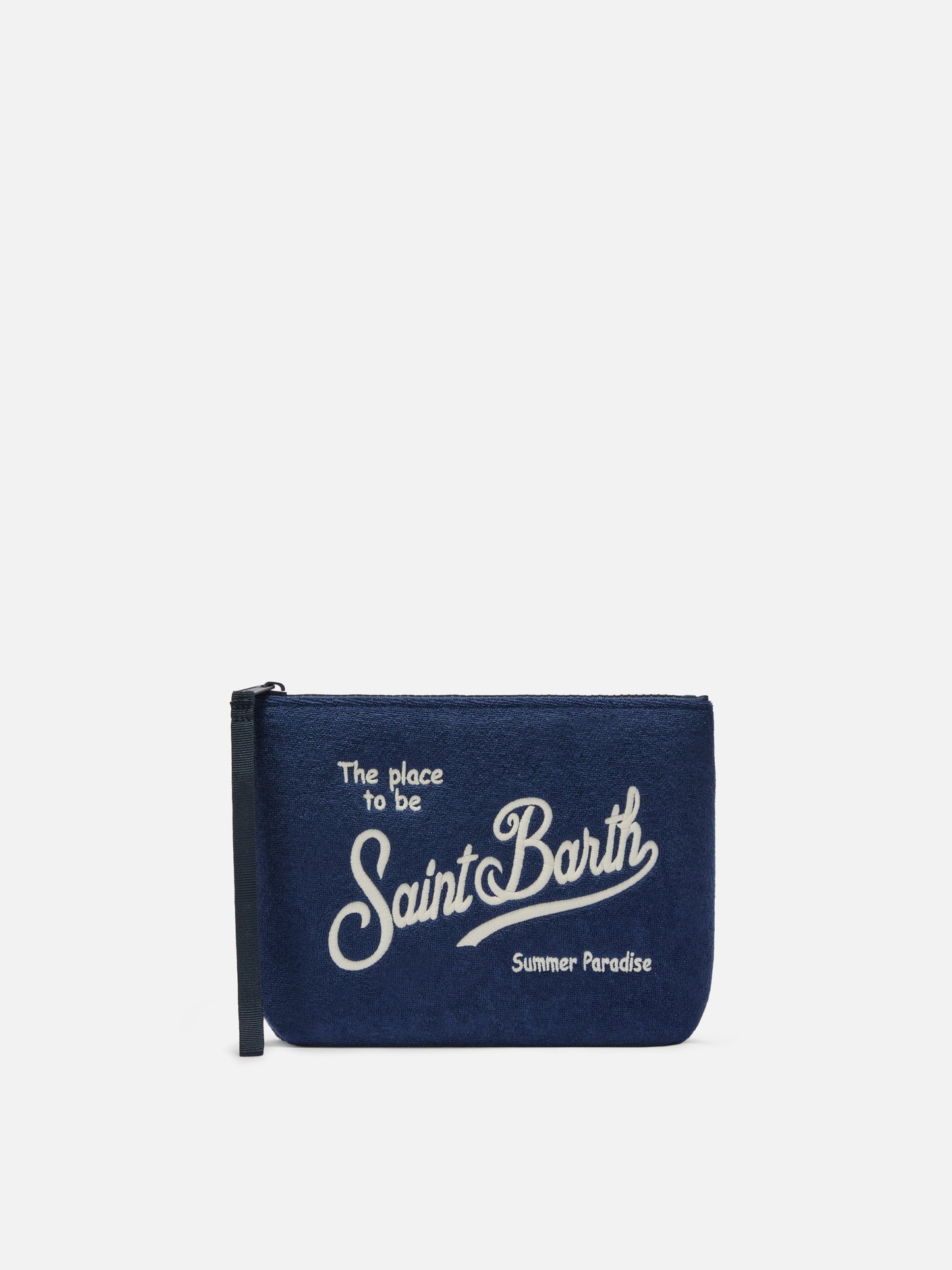 Pochette Aline effetto spugna blu navy