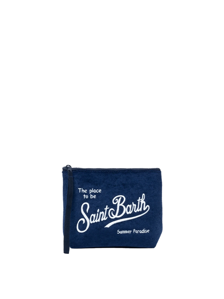 Aline navy blue embossed terry pochette - MC2 Saint Barth