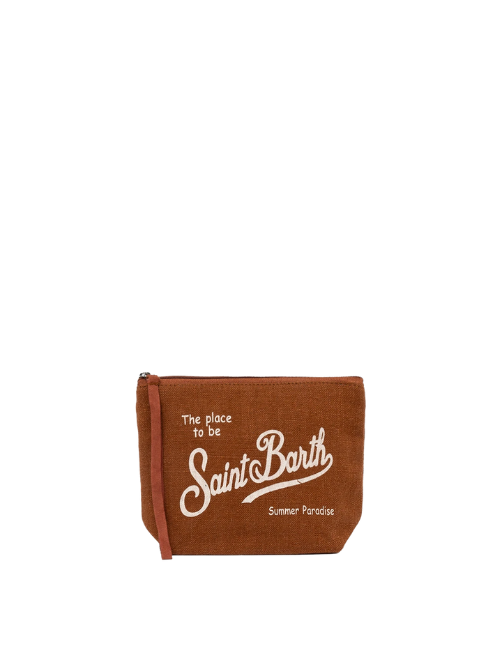 Aline brown linen pochette - MC2 Saint Barth