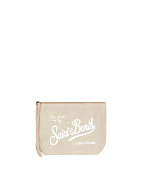 Aline beige linen pochette - MC2 Saint Barth