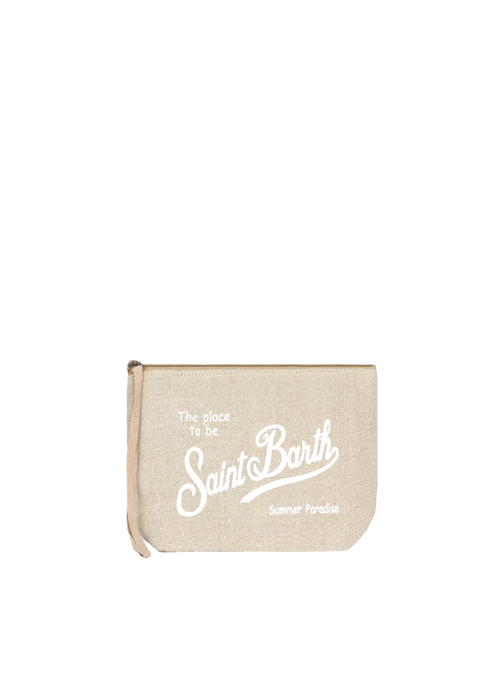 Aline beige linen pochette - MC2 Saint Barth