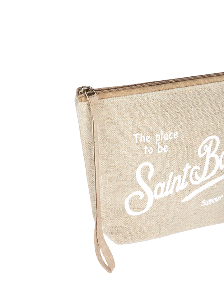 Aline beige linen pochette - MC2 Saint Barth