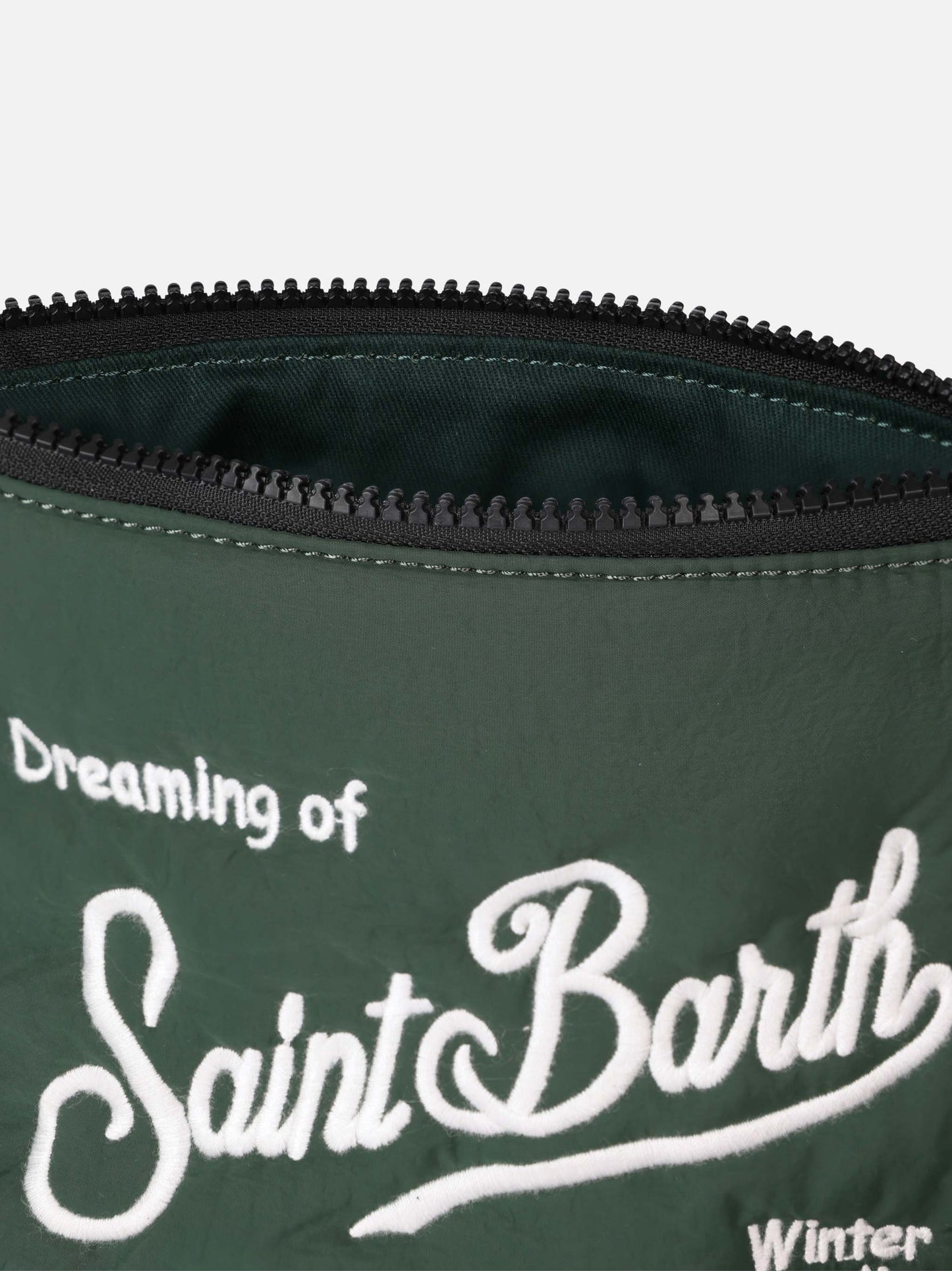 Green puffer pochette Aline with logo embroidery - MC2 Saint Barth