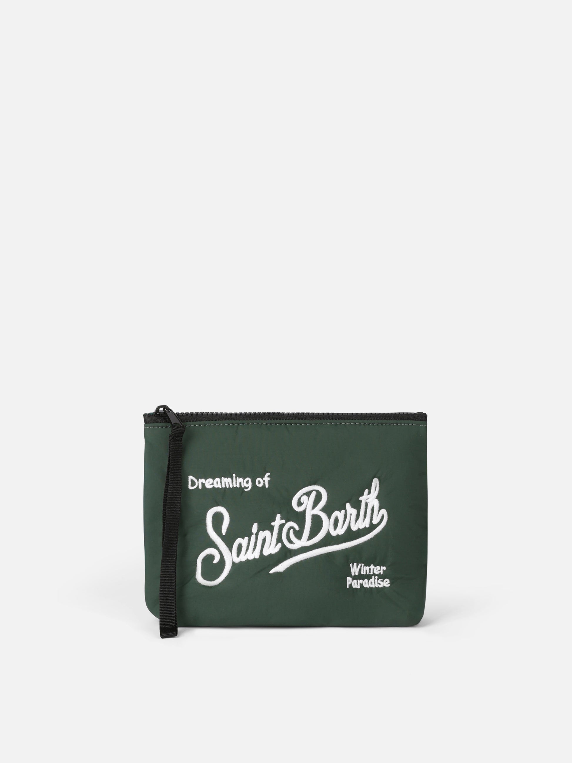 Green puffer pochette Aline with logo embroidery - MC2 Saint Barth