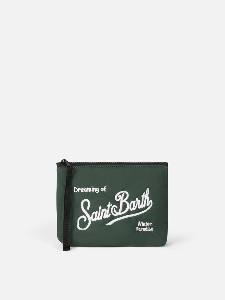 Green puffer pochette Aline with logo embroidery - MC2 Saint Barth