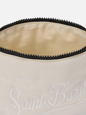 Aline Puffer Pouch aus gepolstertem beigefarbenem Nylon