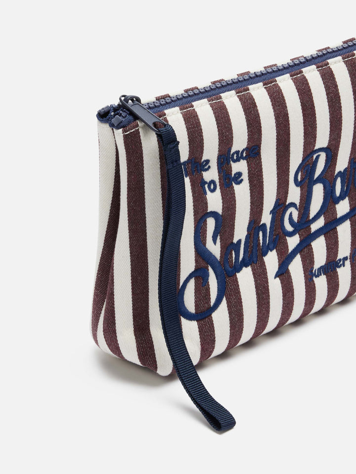 Aline striped denim effect pochette - MC2 Saint Barth
