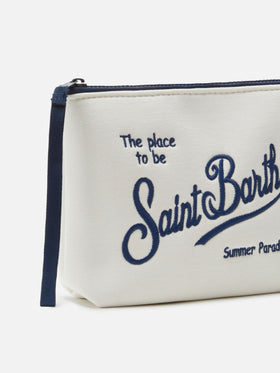 Aline white pouch with piquet effect