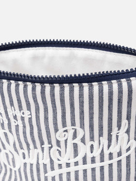 Aline Soft cotton linen pochette with striped print - MC2 Saint Barth