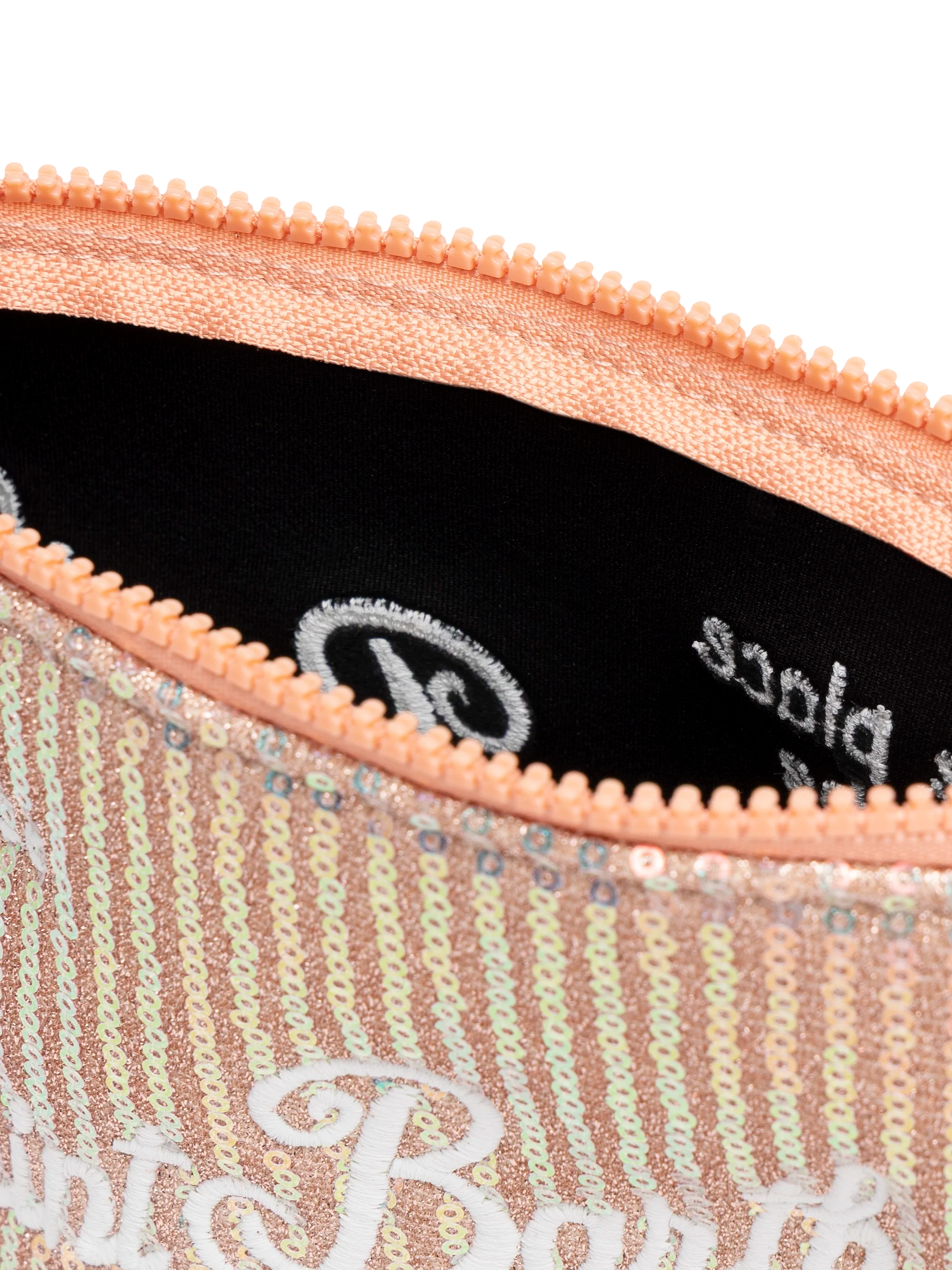 Aline pink sequinned pochette with embroidered logo - MC2 Saint Barth