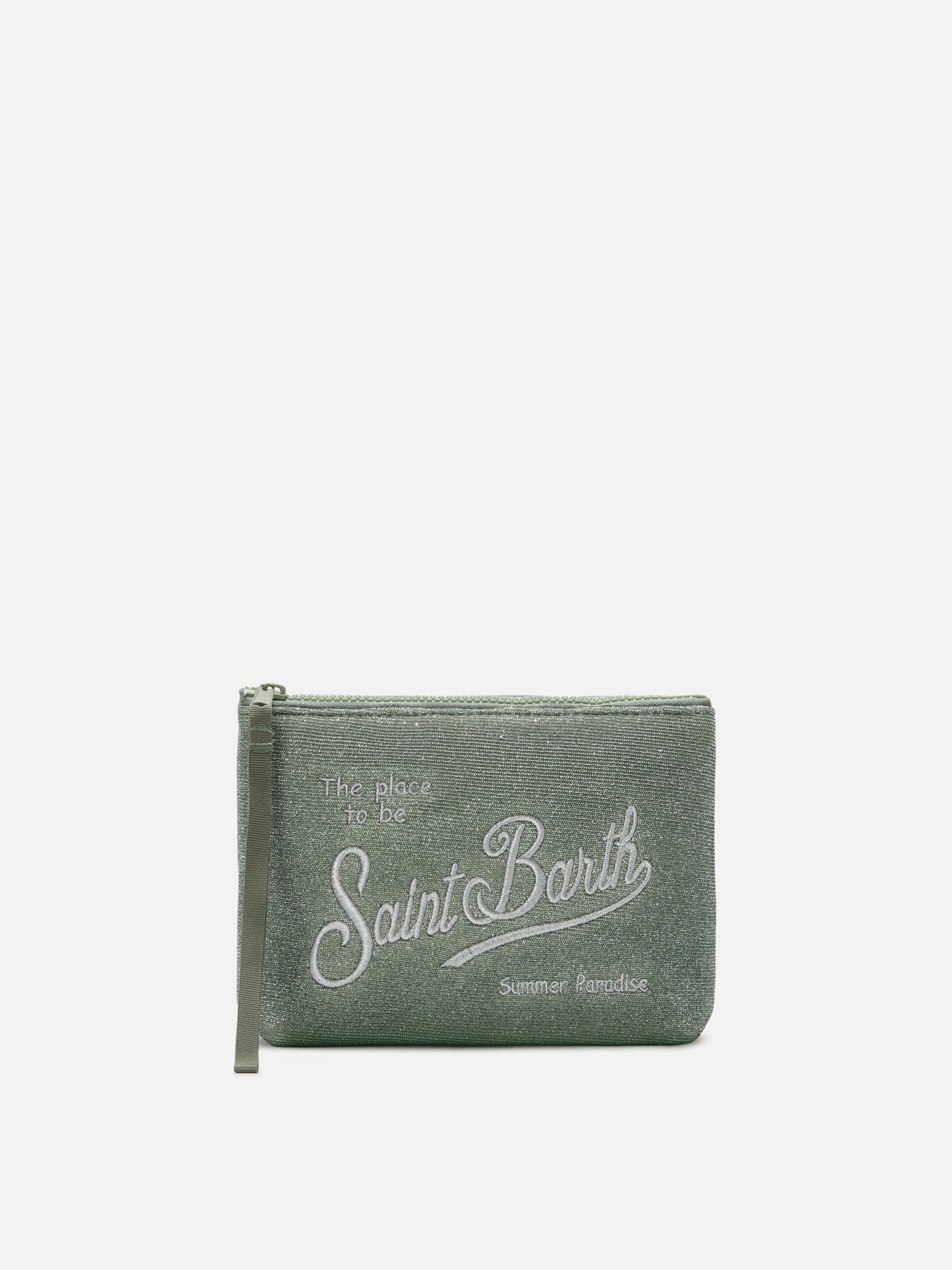 Aline Lurex water green shimmer pouch