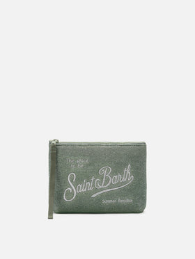 Aline Lurex water green shimmer pouch