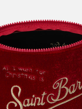 Aline Velvet Pouch in red velvet