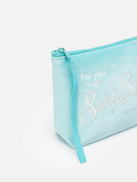 Aline water green velvet pochette - MC2 Saint Barth