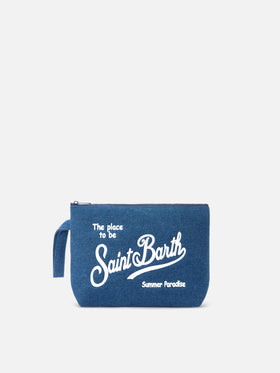 Pochette Aline effet denim bleu foncé 