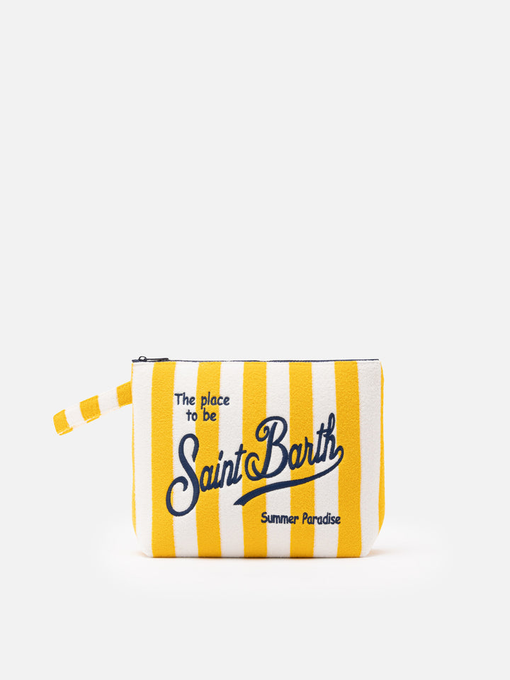 Aline L striped embossed terry pochette - MC2 Saint Barth