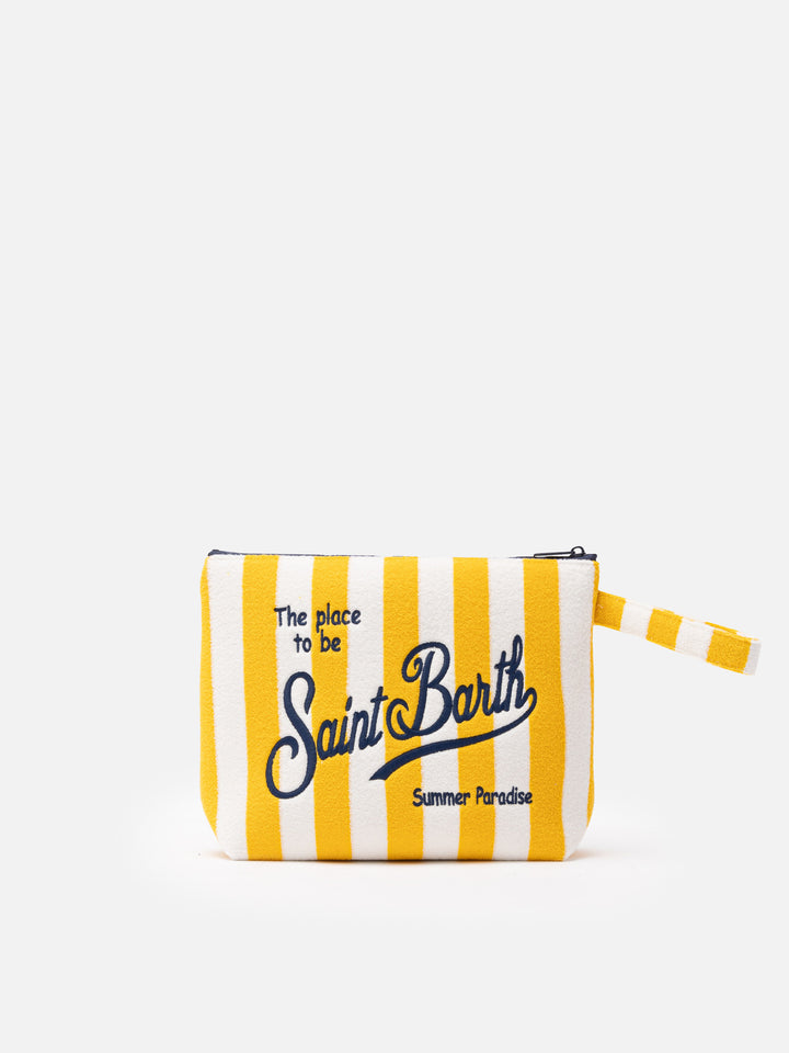 Aline L striped embossed terry pochette - MC2 Saint Barth