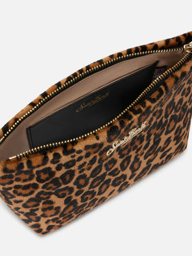 Aline bag in leopard print pony hair with metal logo plaque