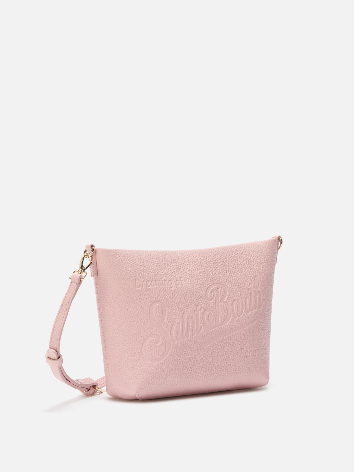 Borsa a spalla Aline Bag in pelle martellata rosa