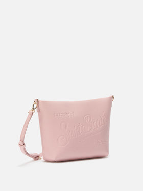 Borsa a spalla Aline Bag in pelle martellata rosa