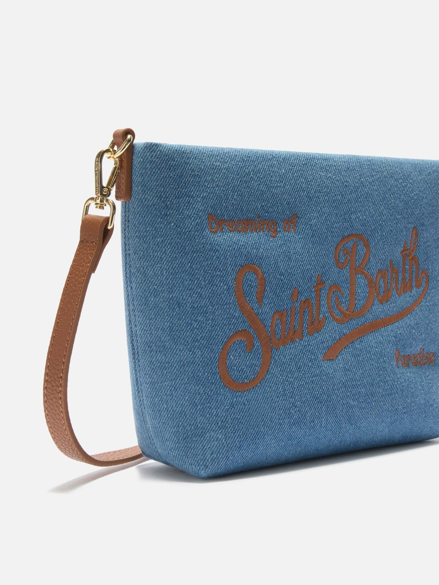 Sac Aline en denim avec détails en cuir 