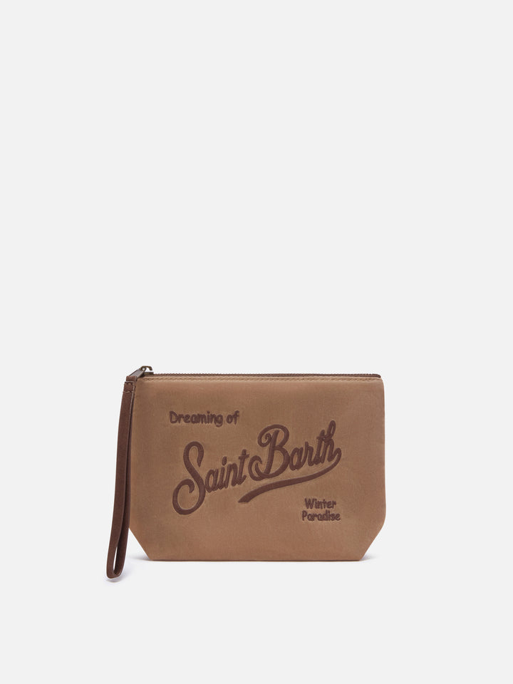 Sombrero Aline encerado pochette con bordado del logotipo 