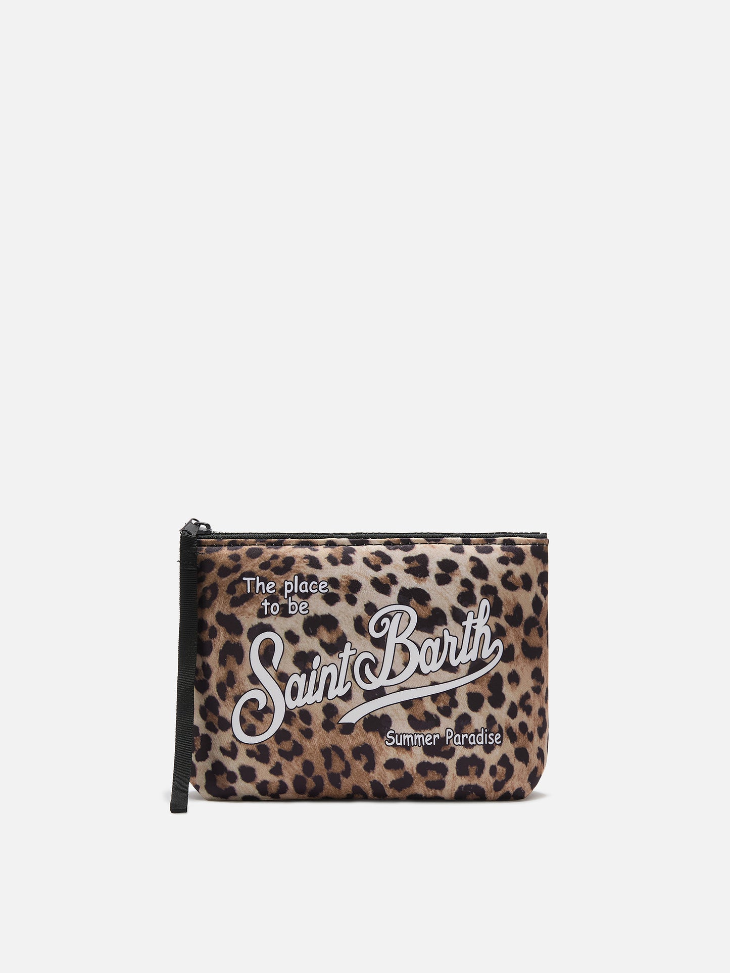 Pochette Aline in scuba con stampa leopardata
