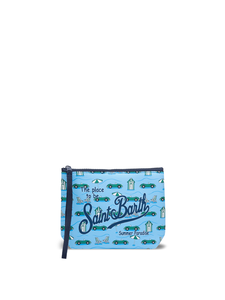 Aline scuba pochette with cars and beach huts print - MC2 Saint Barth