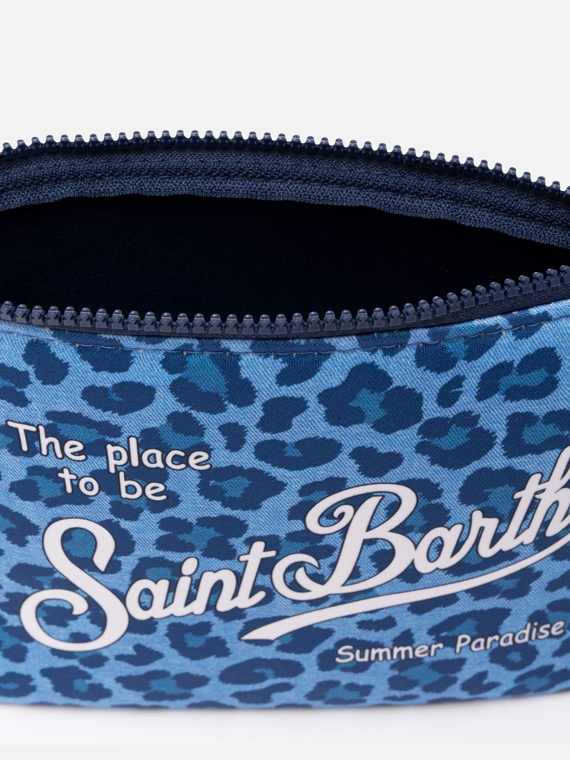 Aline scuba pochette with blue animalier print - MC2 Saint Barth