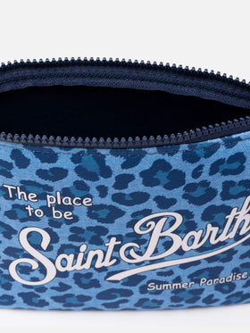 Aline scuba pochette with blue animalier print - MC2 Saint Barth