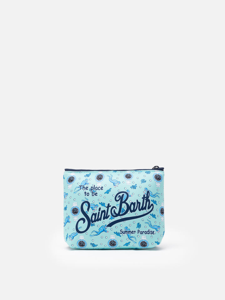 Aline sScuba pochette with watch and diver print - MC2 Saint Barth