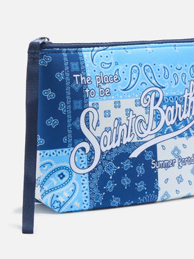 Pochette Aline in scuba con stampa Foulard Patch
