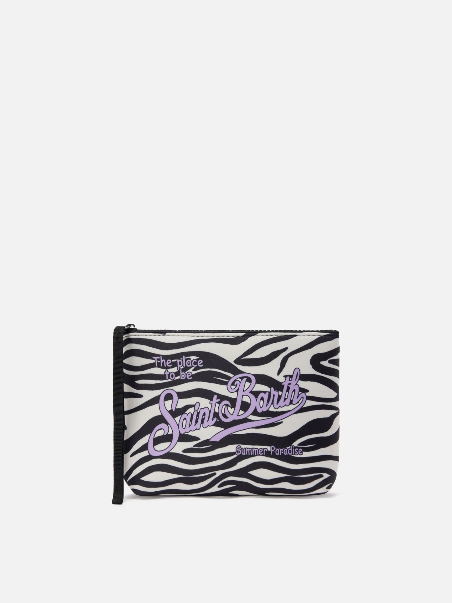 Aline scuba pouch with zebra print